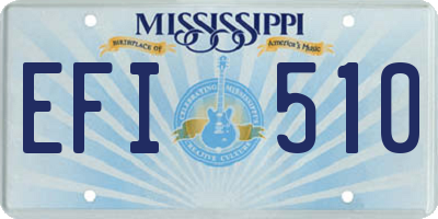 MS license plate EFI510