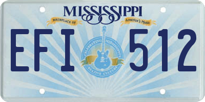 MS license plate EFI512