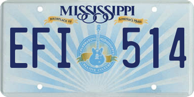 MS license plate EFI514
