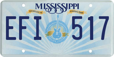 MS license plate EFI517