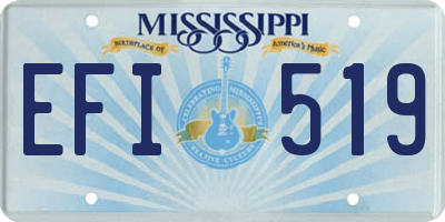 MS license plate EFI519