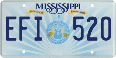 MS license plate EFI520