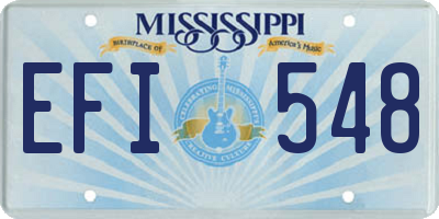 MS license plate EFI548