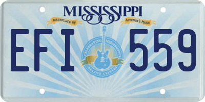 MS license plate EFI559