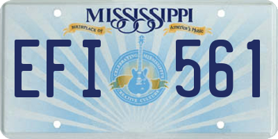 MS license plate EFI561