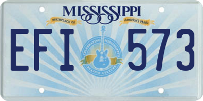 MS license plate EFI573