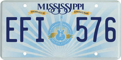 MS license plate EFI576