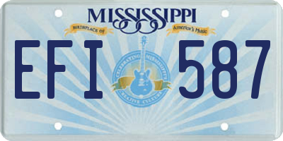 MS license plate EFI587