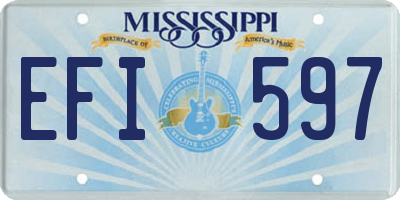 MS license plate EFI597