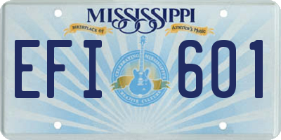 MS license plate EFI601
