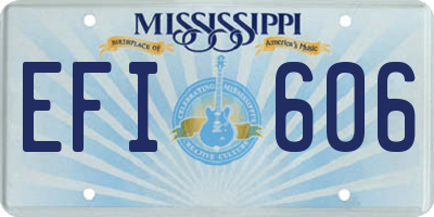 MS license plate EFI606