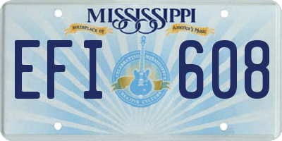 MS license plate EFI608