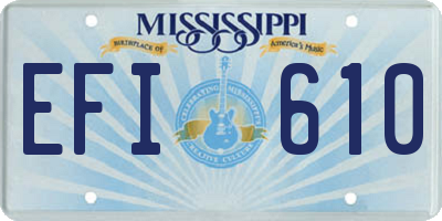MS license plate EFI610