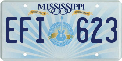 MS license plate EFI623