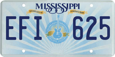 MS license plate EFI625