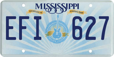 MS license plate EFI627