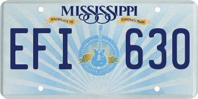 MS license plate EFI630