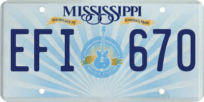 MS license plate EFI670