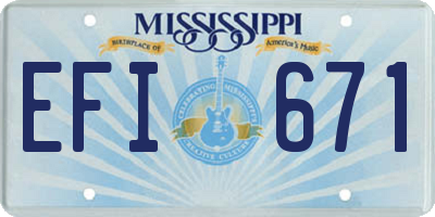 MS license plate EFI671