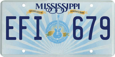 MS license plate EFI679