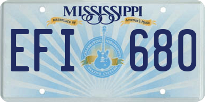 MS license plate EFI680