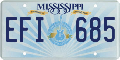 MS license plate EFI685