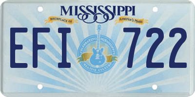 MS license plate EFI722
