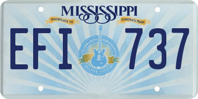 MS license plate EFI737