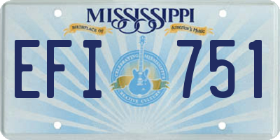 MS license plate EFI751