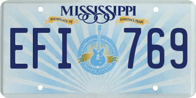 MS license plate EFI769