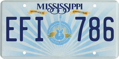 MS license plate EFI786