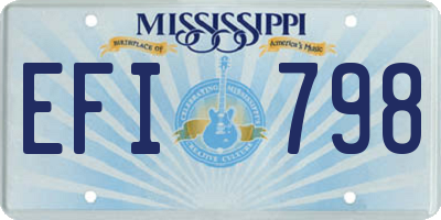 MS license plate EFI798