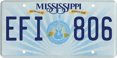 MS license plate EFI806