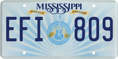 MS license plate EFI809