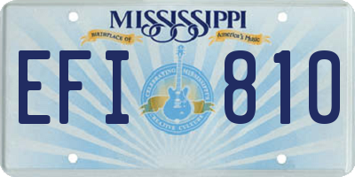 MS license plate EFI810