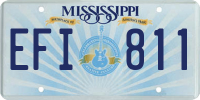 MS license plate EFI811