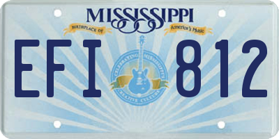 MS license plate EFI812