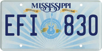 MS license plate EFI830