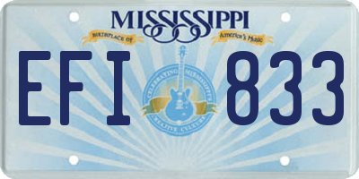 MS license plate EFI833