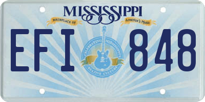 MS license plate EFI848
