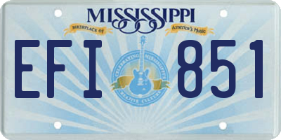 MS license plate EFI851