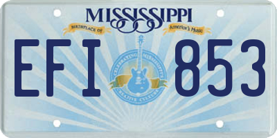 MS license plate EFI853