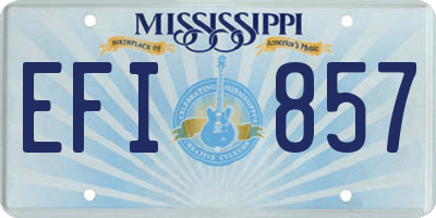 MS license plate EFI857
