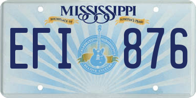 MS license plate EFI876