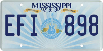 MS license plate EFI898