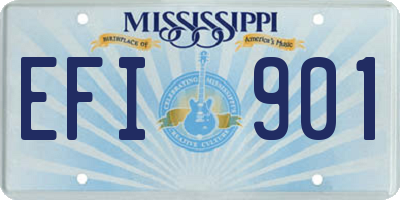 MS license plate EFI901