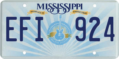MS license plate EFI924