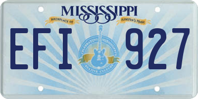 MS license plate EFI927