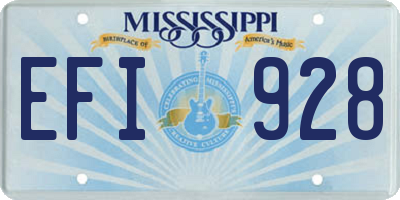 MS license plate EFI928