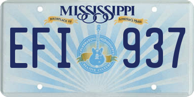 MS license plate EFI937